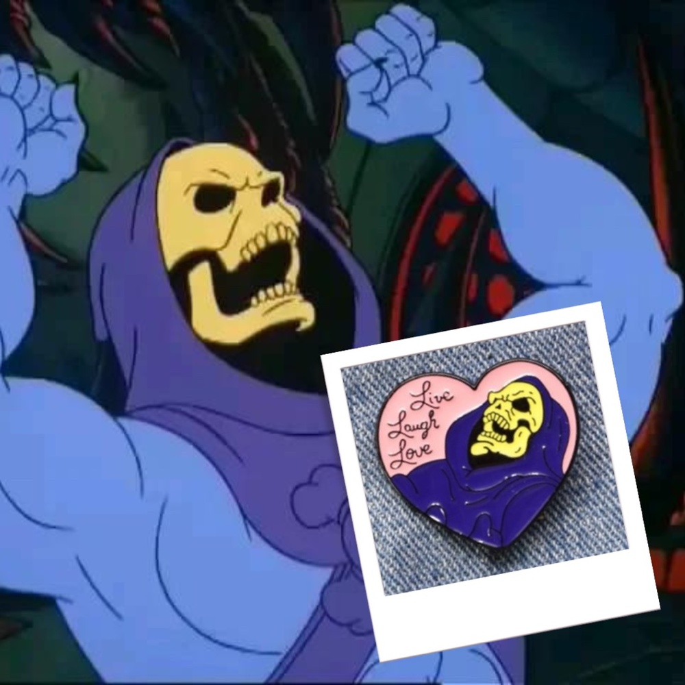 Skeletor Heart Pin